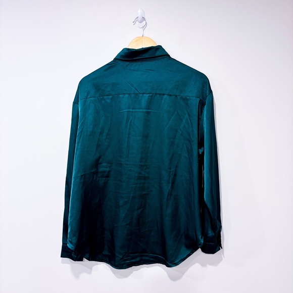 SHEIN Forest green silky shirt - Picture 2 of 8